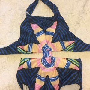 colorful one piece swim suit